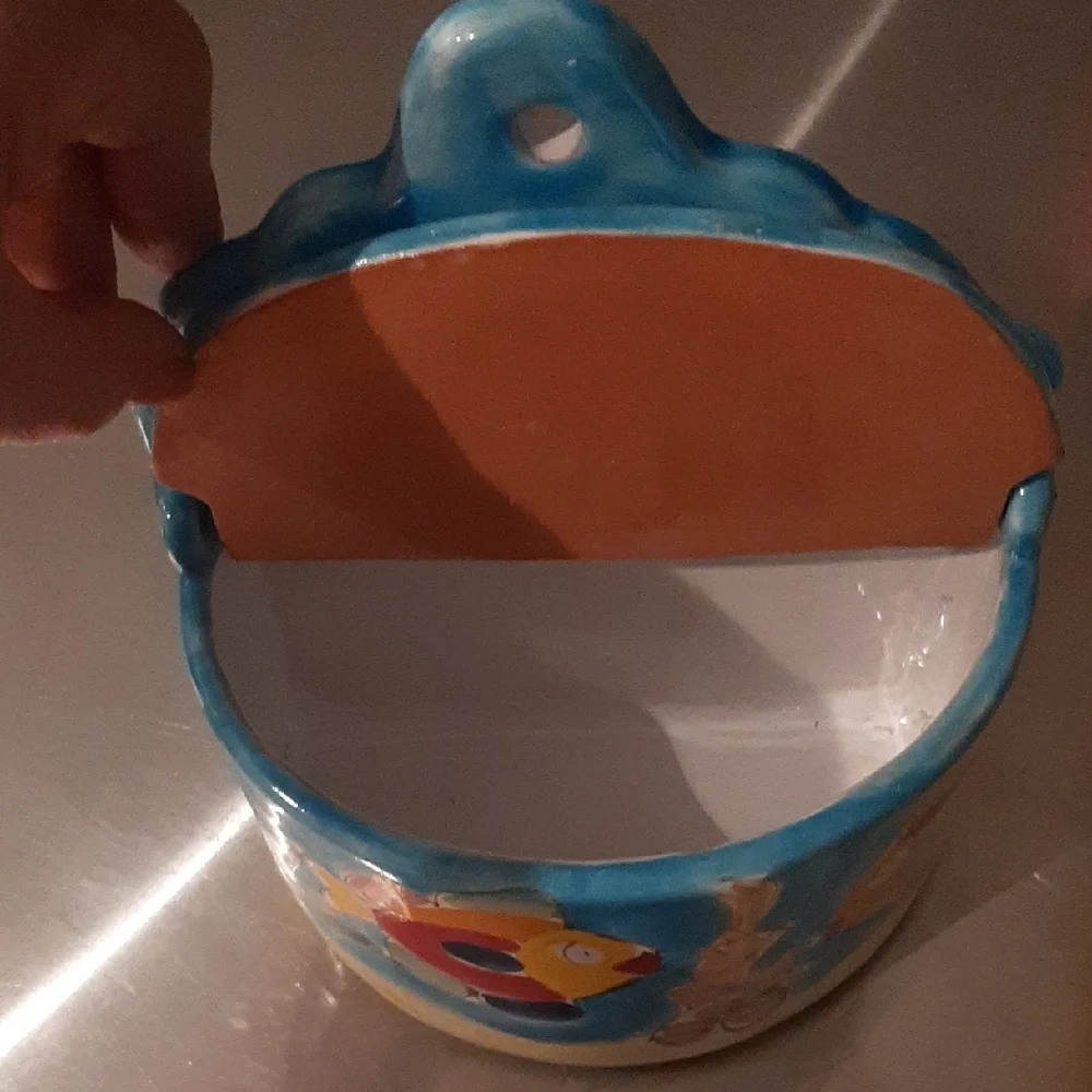 LM🐠Hand-Painted🐠Terracotta Accent Container CAN HANG ON WALL - Picture 4 of 9